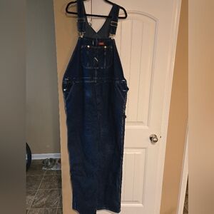Dickies Dark Blue Denim Overalls Big Tall Sz 44x34